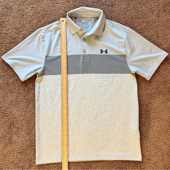 Under Armour Men's Light Gray Polo Shirt - Picture 4 of 5